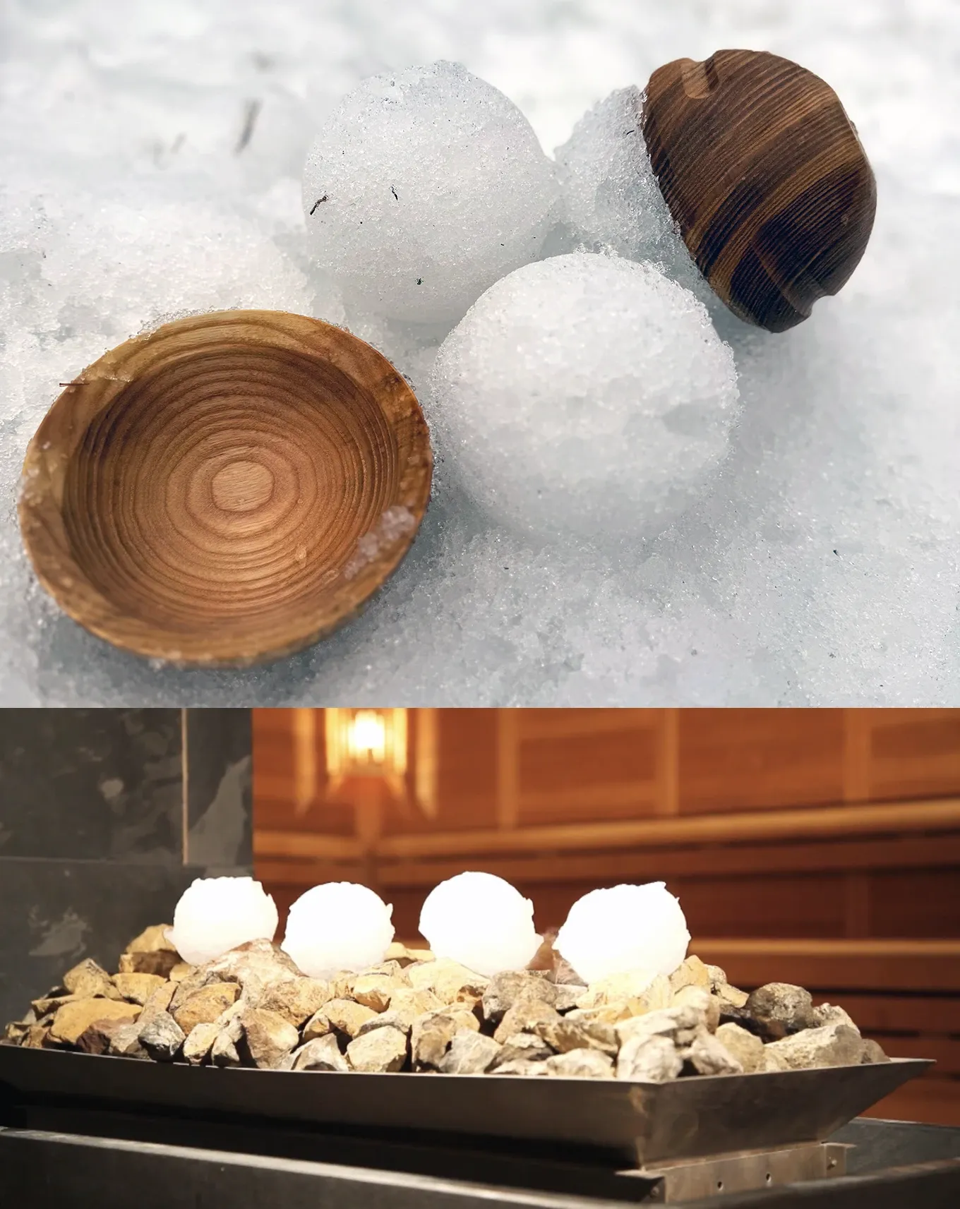 Contenitore in Legno per Palle di Neve “Aufguss”